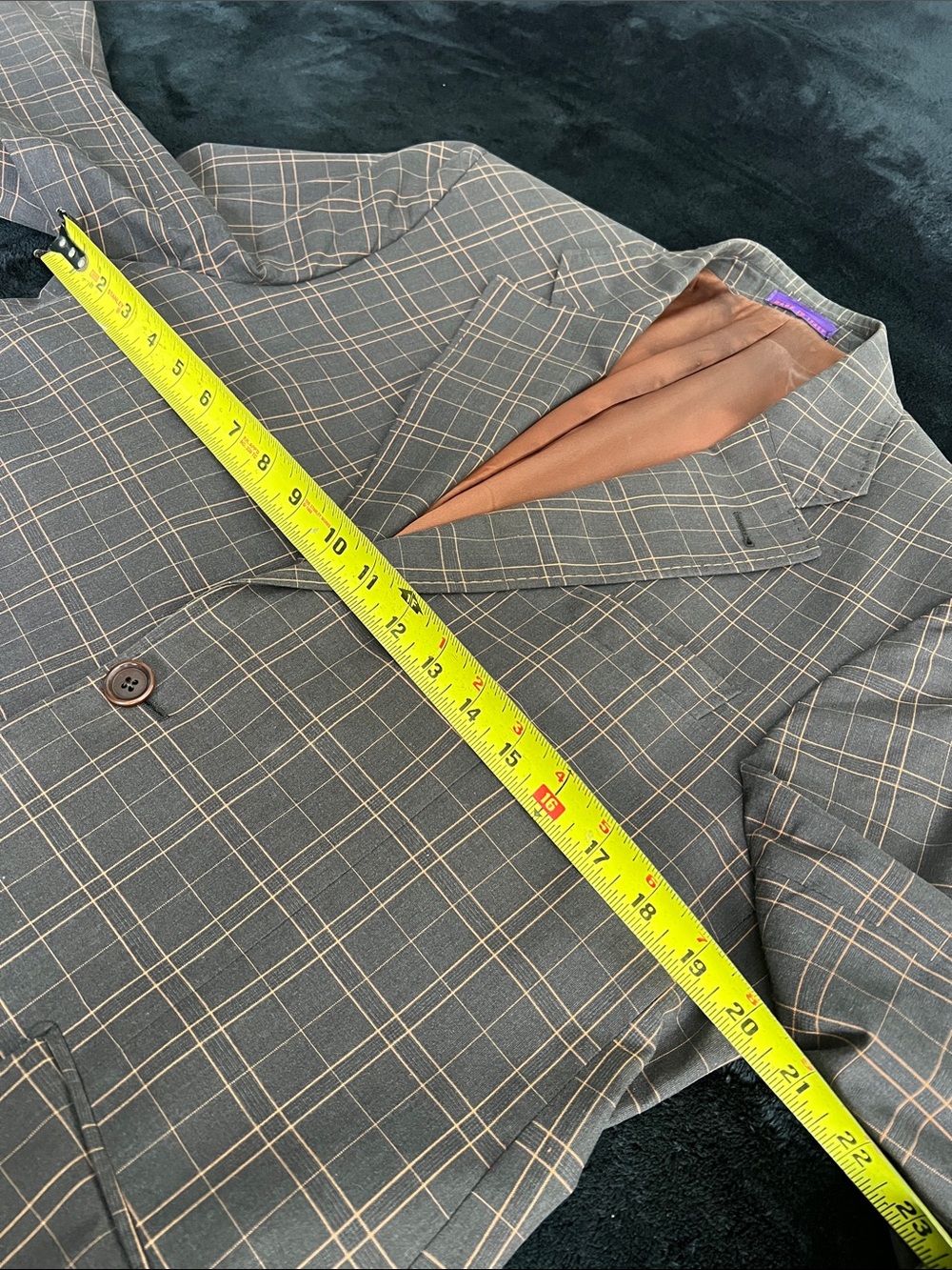 Italian Brown Windowpane Sport Coat Blazer - Classic Men's Tailored Look - Picture 7 of 11
